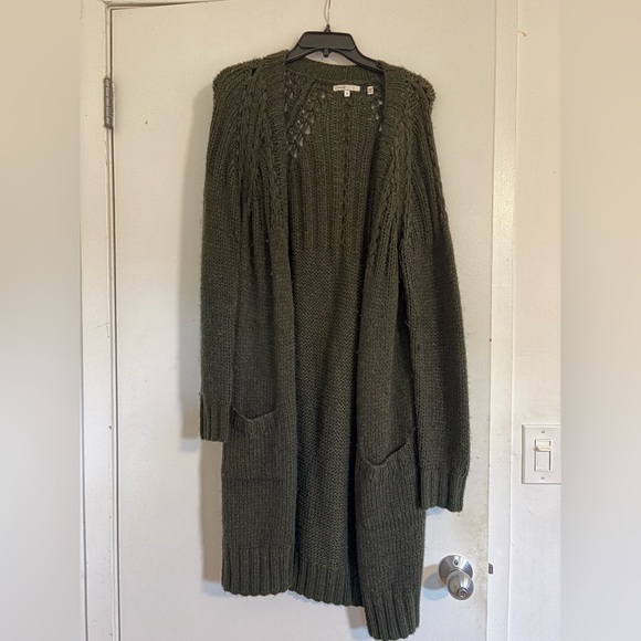 Vince Women's Green Knit Sweater Cardigan - Picture 2 of 6